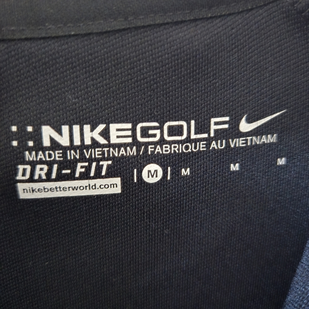 NIKE GOLF Jacket Womens M Black 1/4 Zip White Trim Pullover Dri‎ Fit - Picture 4 of 4
